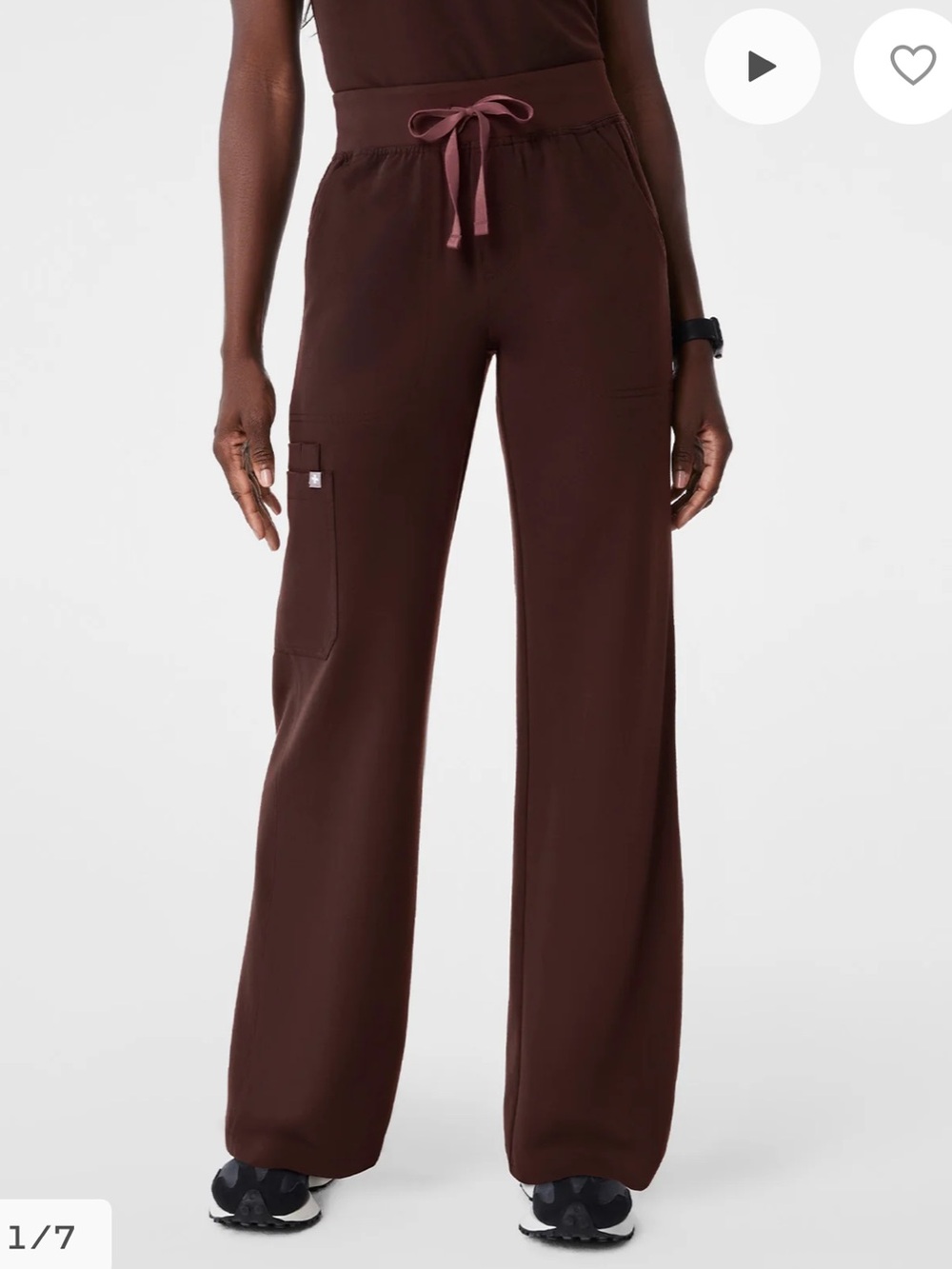 FIGS ESPRESSO Isabel High-Rise Wide-Leg Scrub Pant